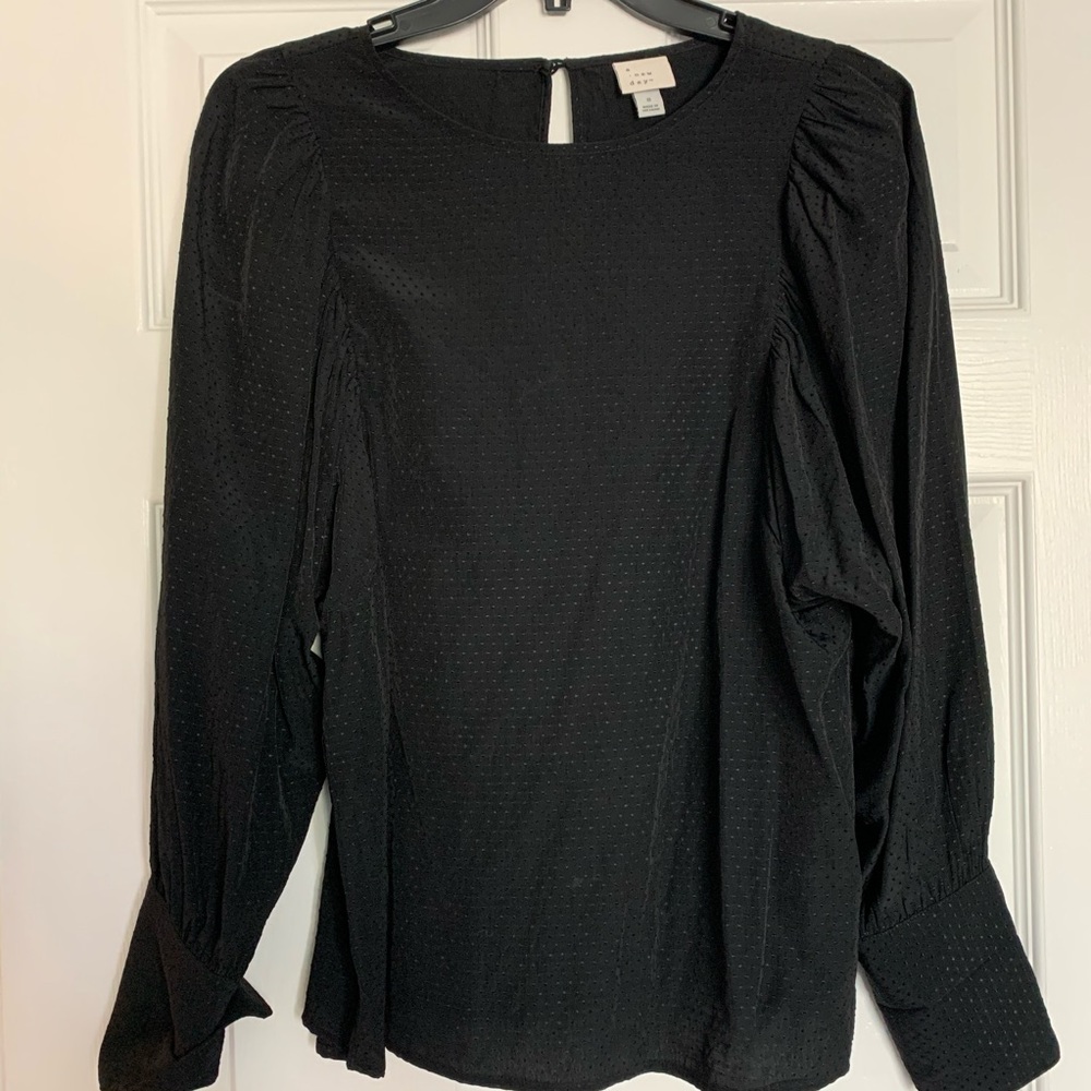 Black Textured Blouse